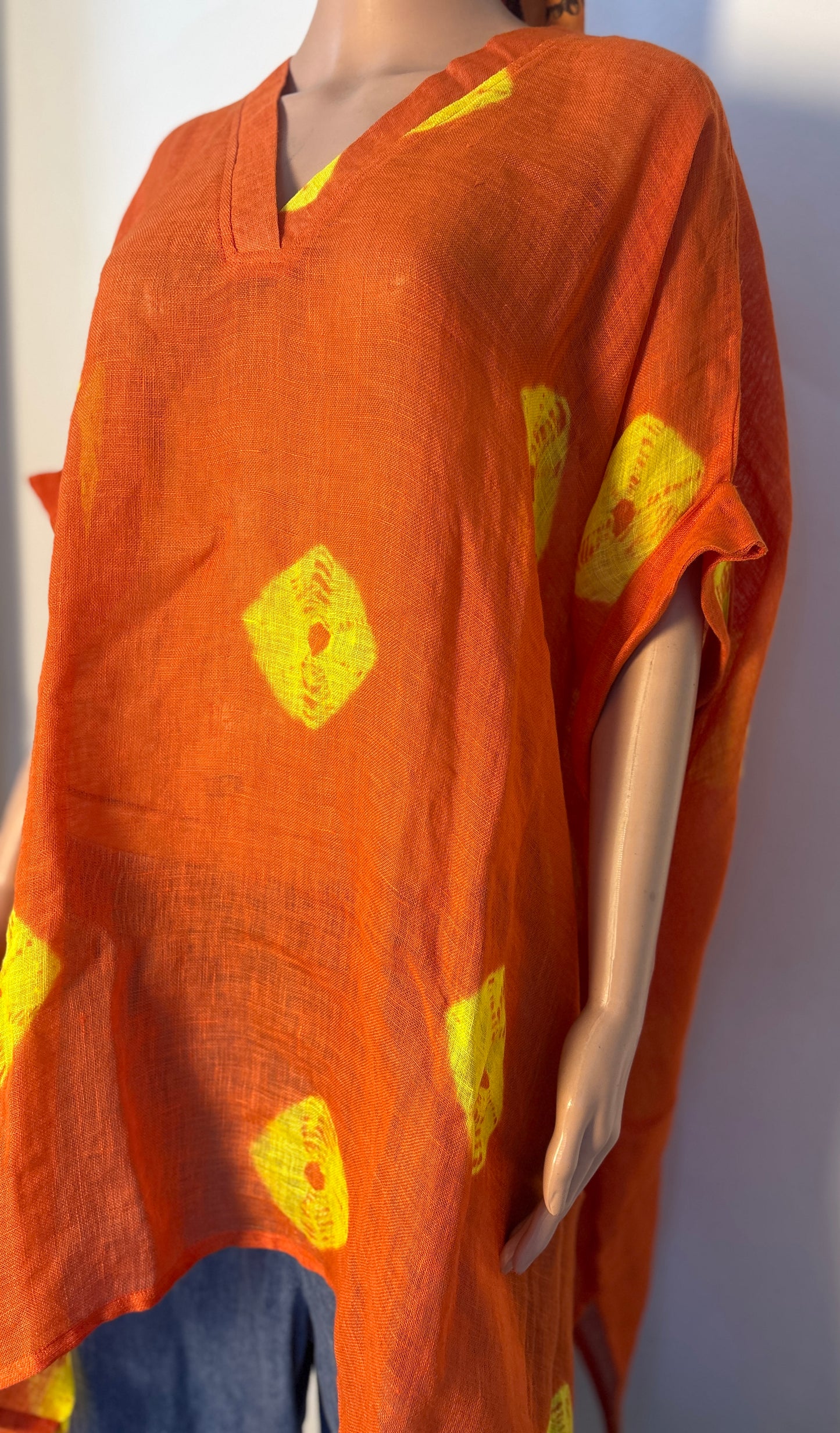 Anokha Linen Tie Dyed Caftan Dress