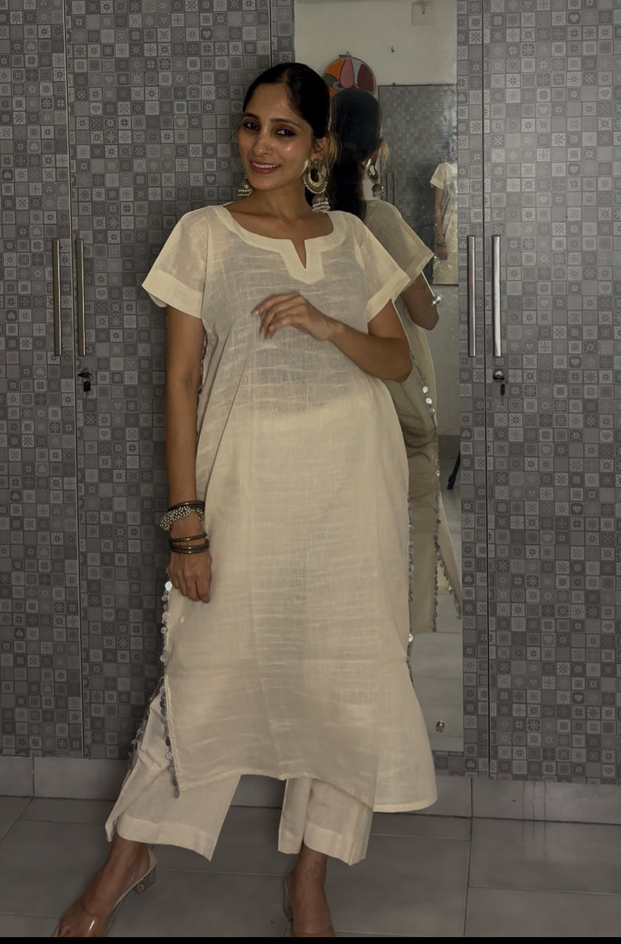 Luxury Coin Detailed Caftan Coord
