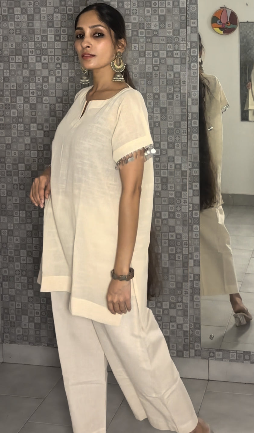 Luxury Coin Detailed Caftan  Tunic Coord (Medium Length)