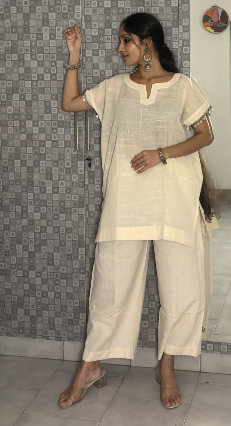 Luxury Coin Detailed Caftan  Tunic Coord (Medium Length)