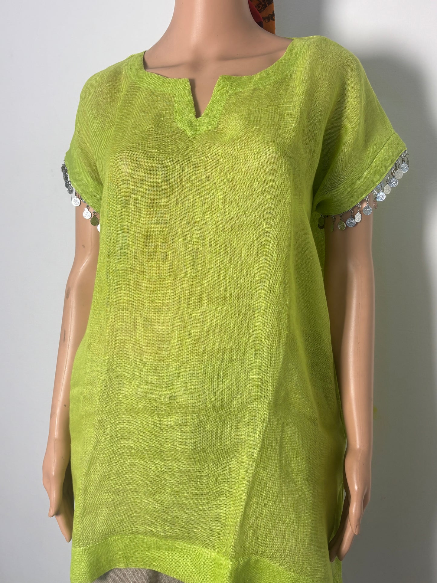 Luxury Medium Length Coin Detailed Tunic with Bottom