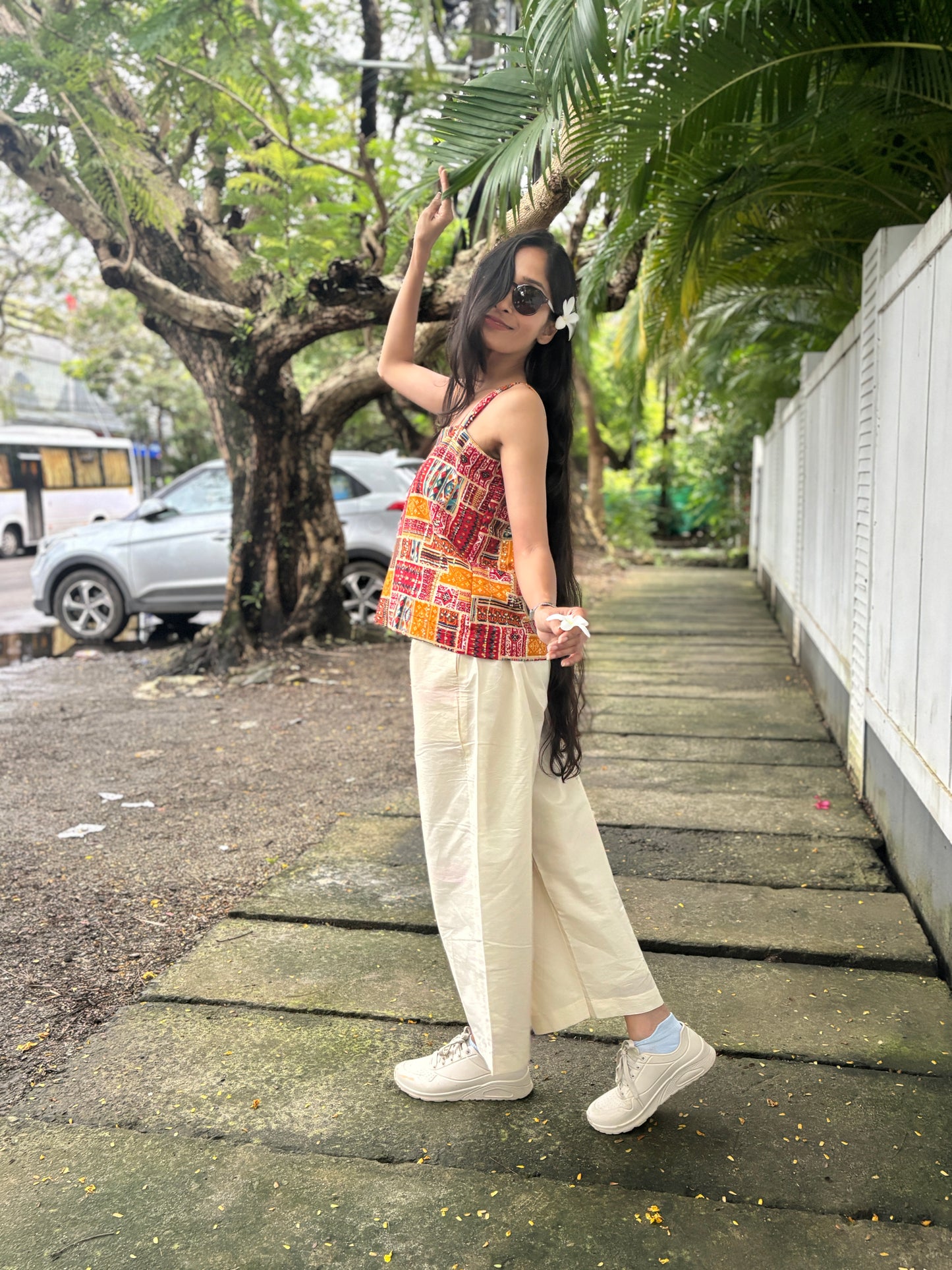 Anokha Strappy Ethnic Crop Top - Multicolour Embroidered Rayon