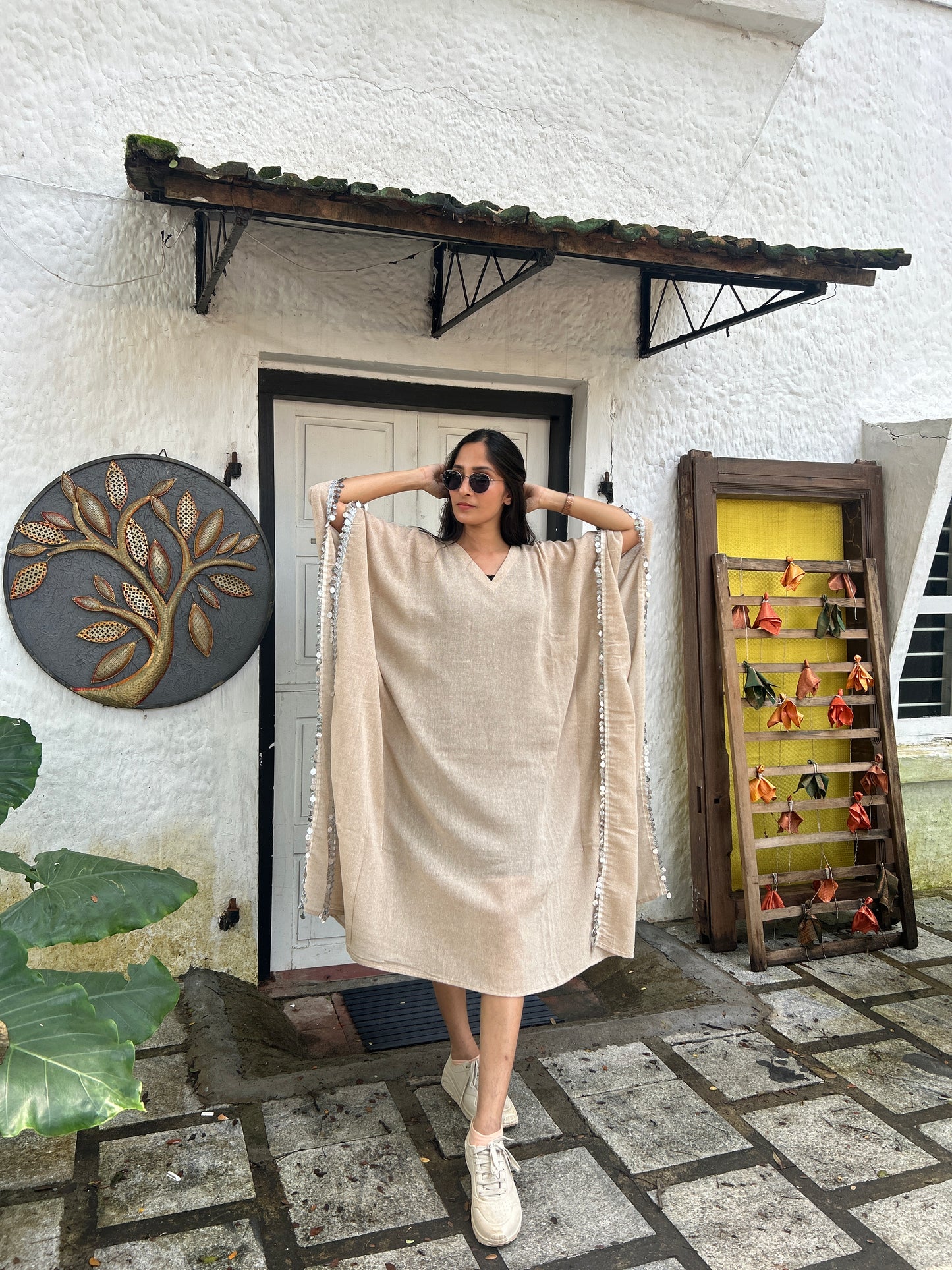Anokha Jute Caftan with Coin Detailing