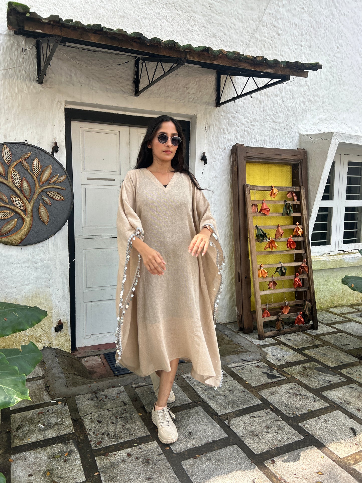 Anokha Jute Caftan with Coin Detailing