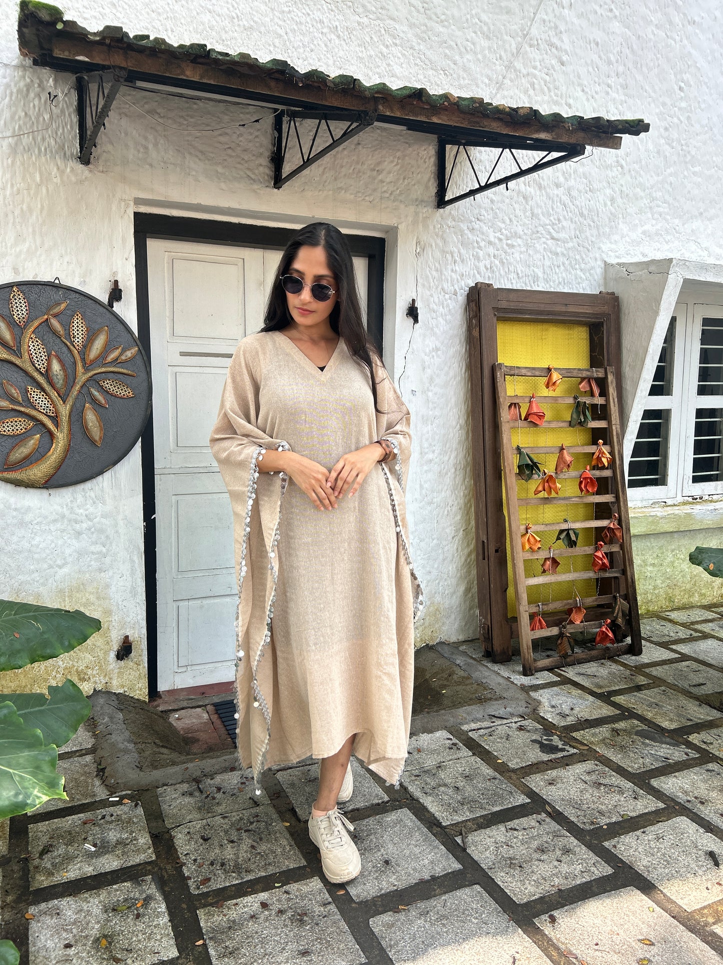 Anokha Jute Caftan with Coin Detailing