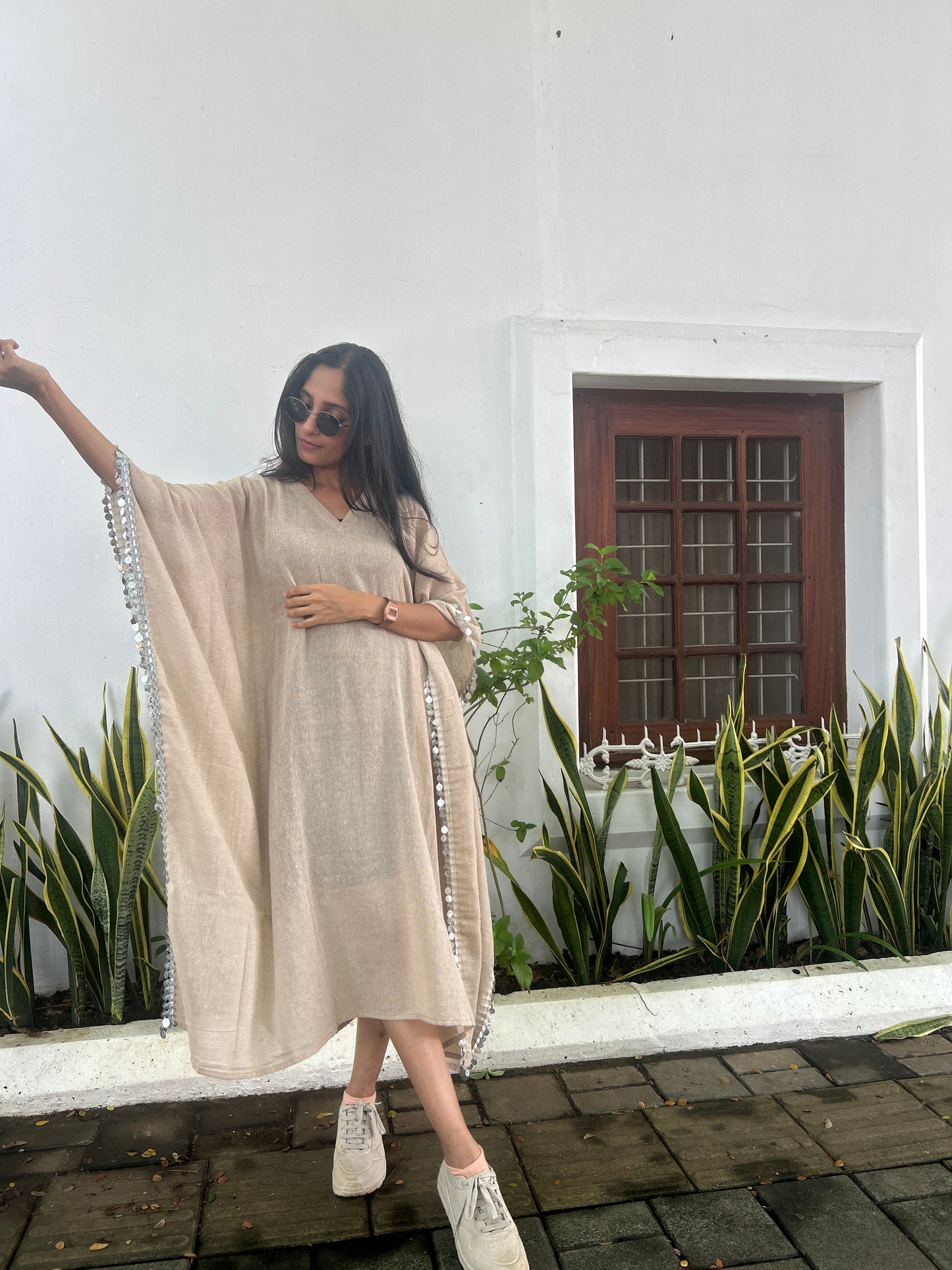 Anokha Jute Caftan with Coin Detailing