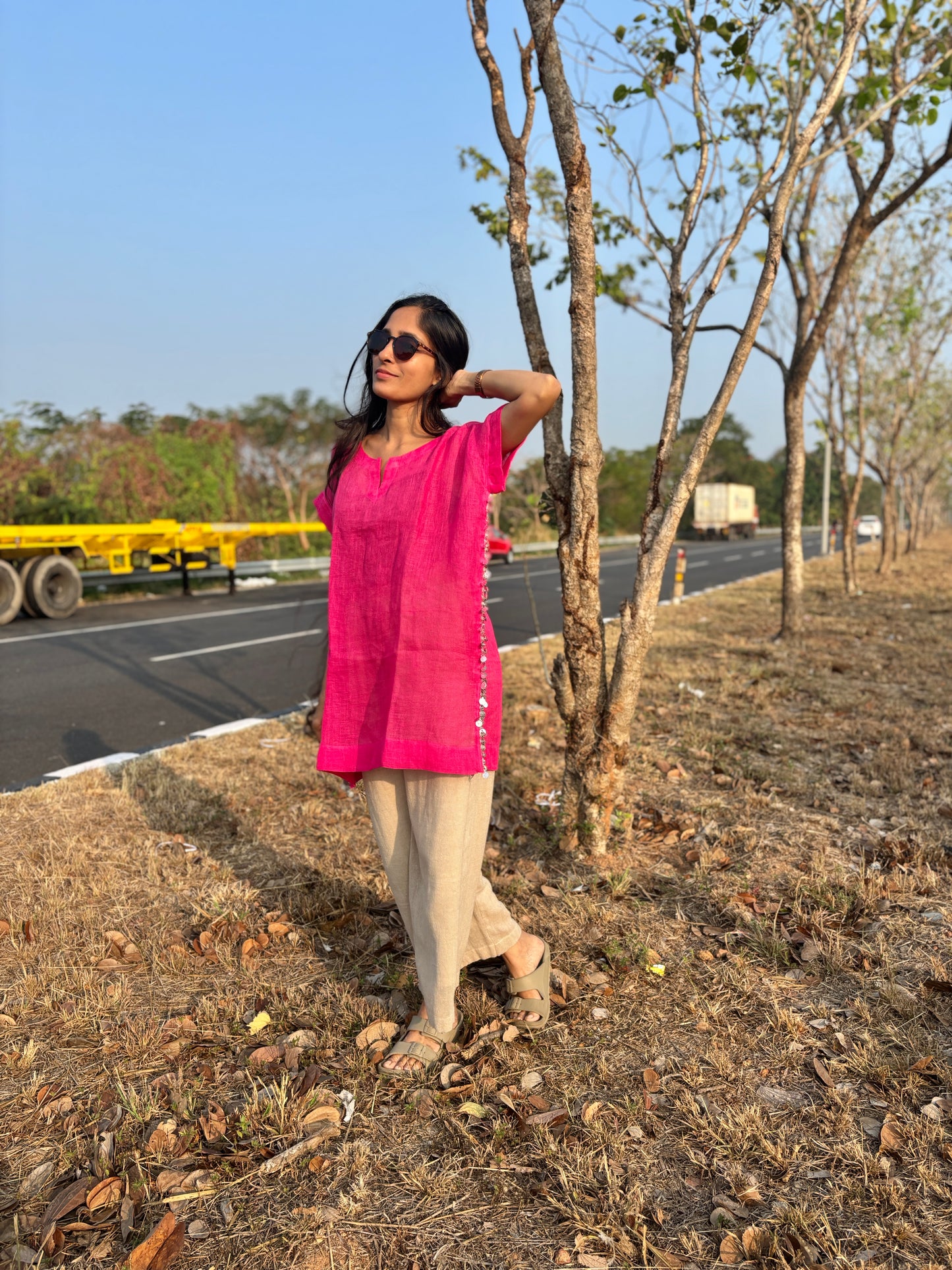 Luxury Medium Length Coin Detailed Tunic with Bottom