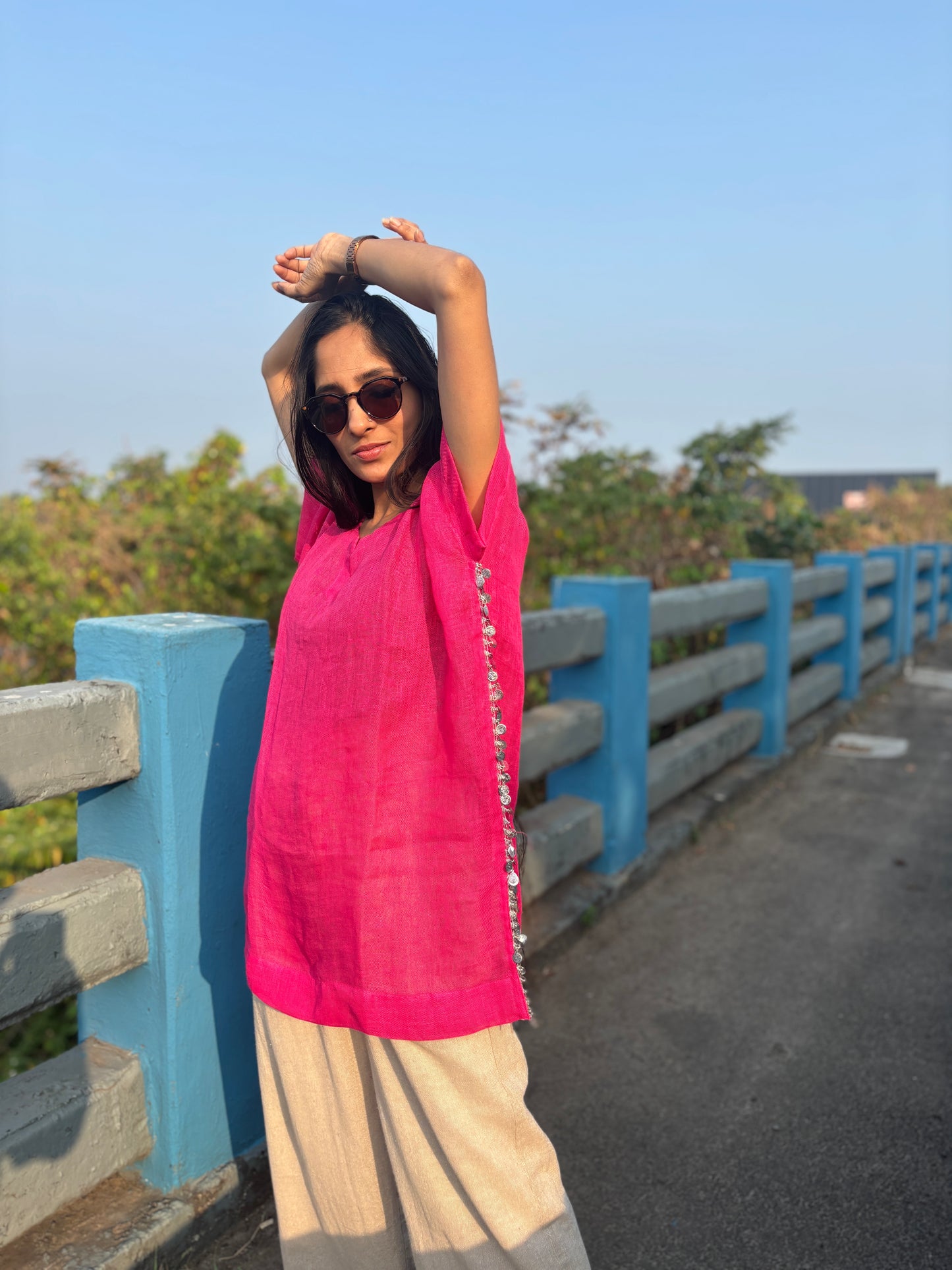 Luxury Medium Length Coin Detailed Tunic with Bottom