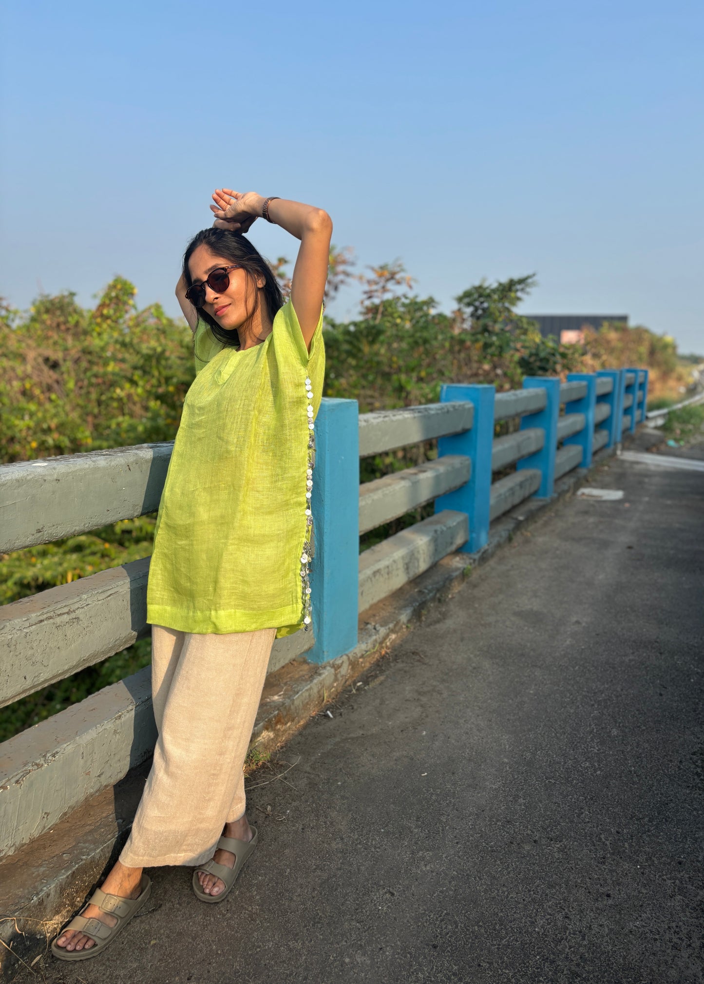 Luxury Medium Length Coin Detailed Tunic with Bottom