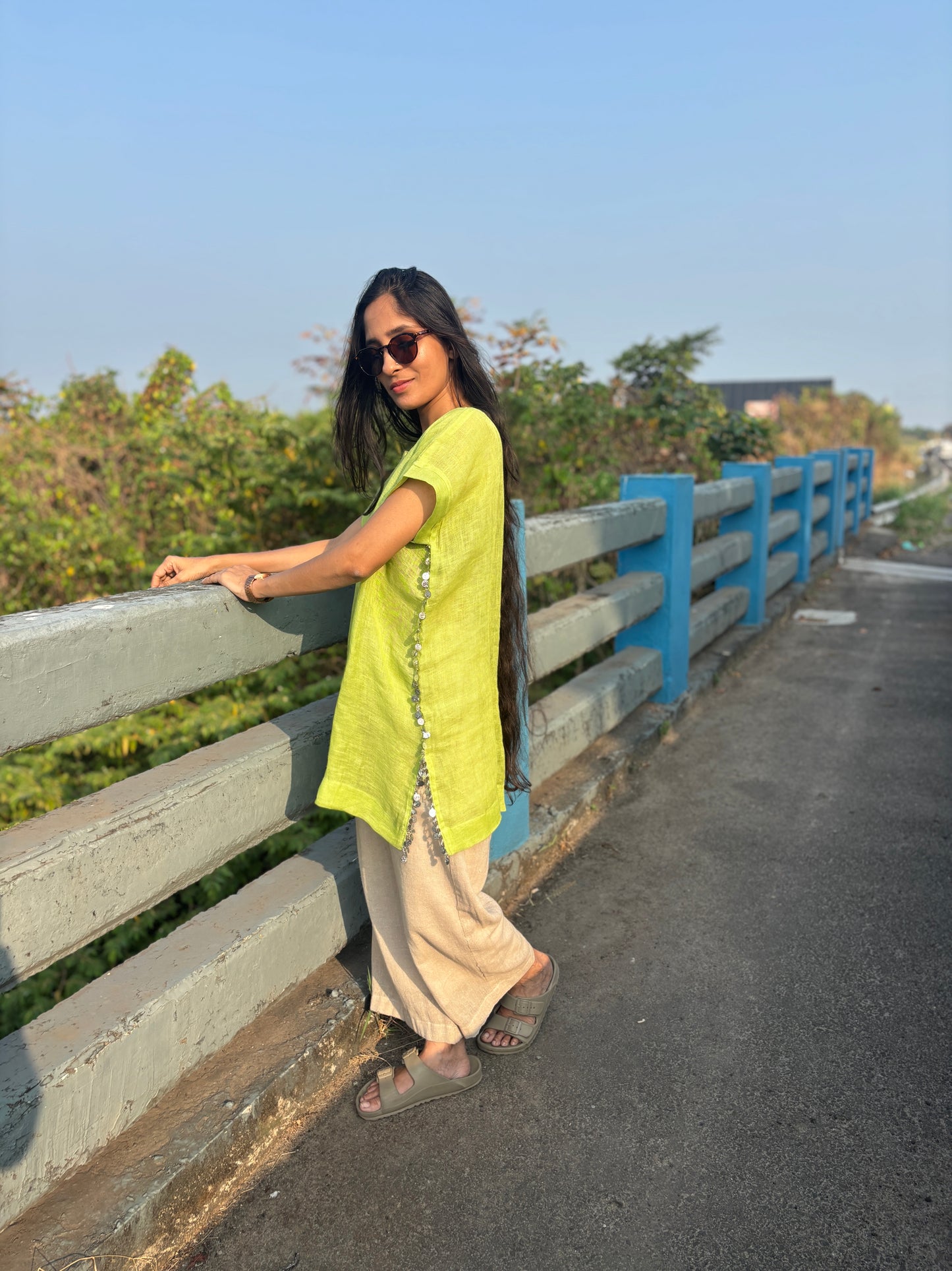 Luxury Medium Length Coin Detailed Tunic with Bottom