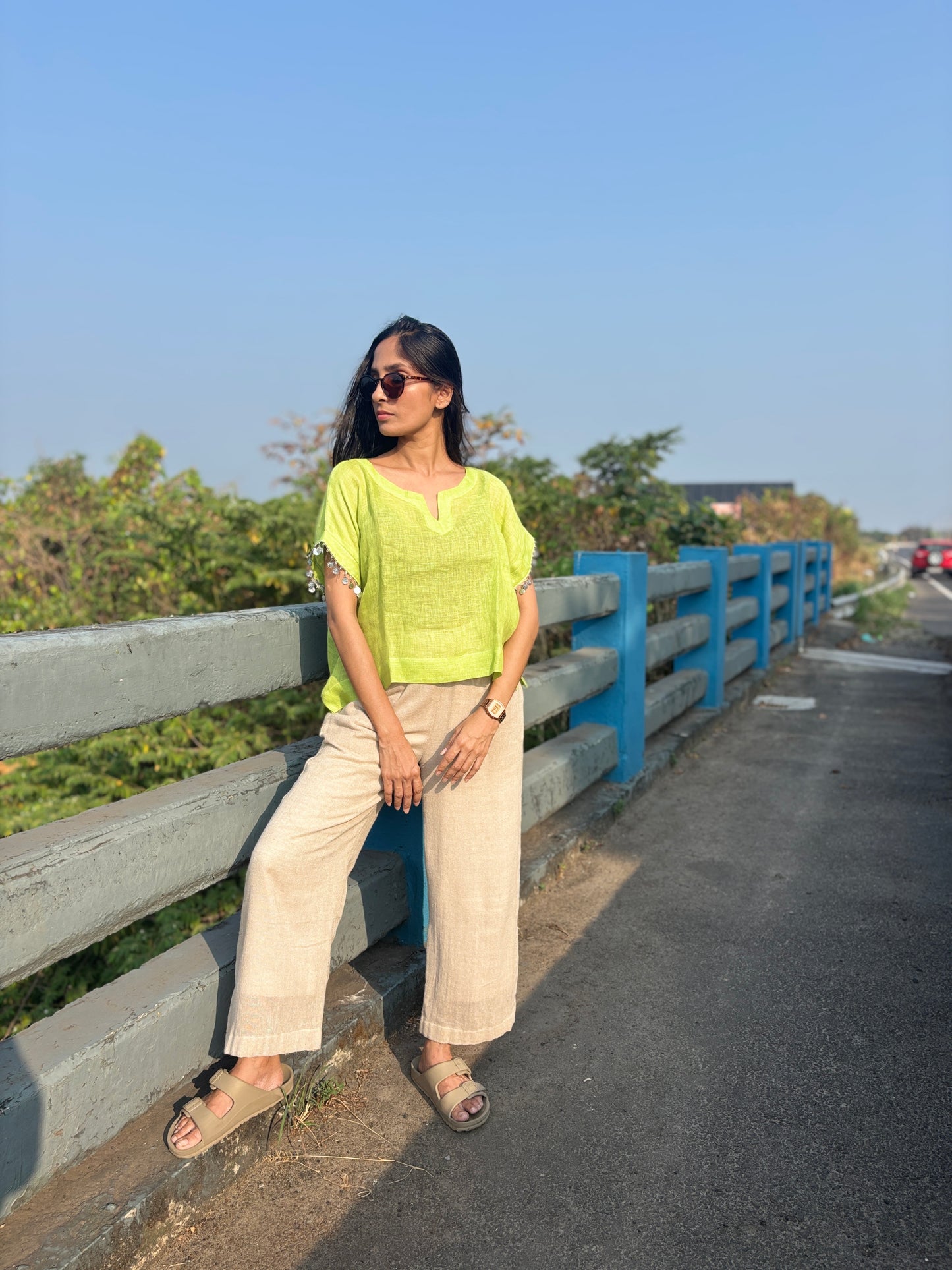 Luxury Coin Detailed Caftan Croptop & Bottom Combo