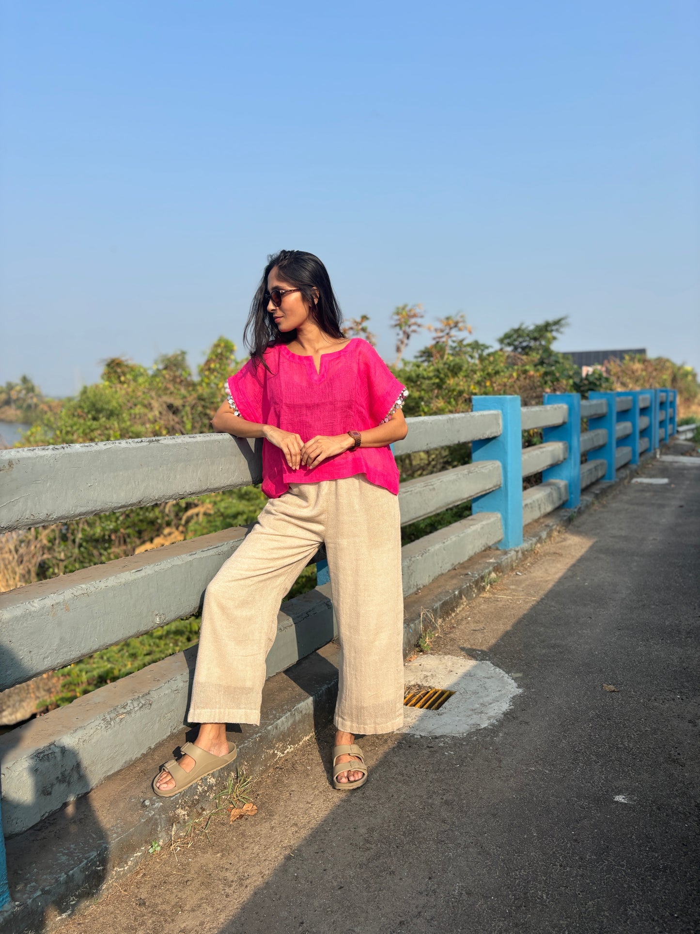 Luxury  Coin Detailed Caftan Croptop & Jute Bottom Combo