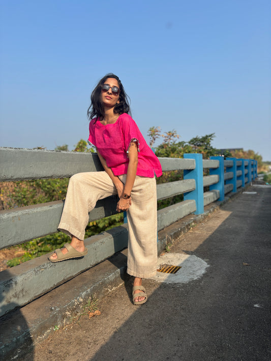 Luxury  Coin Detailed Caftan Croptop & Jute Bottom Combo