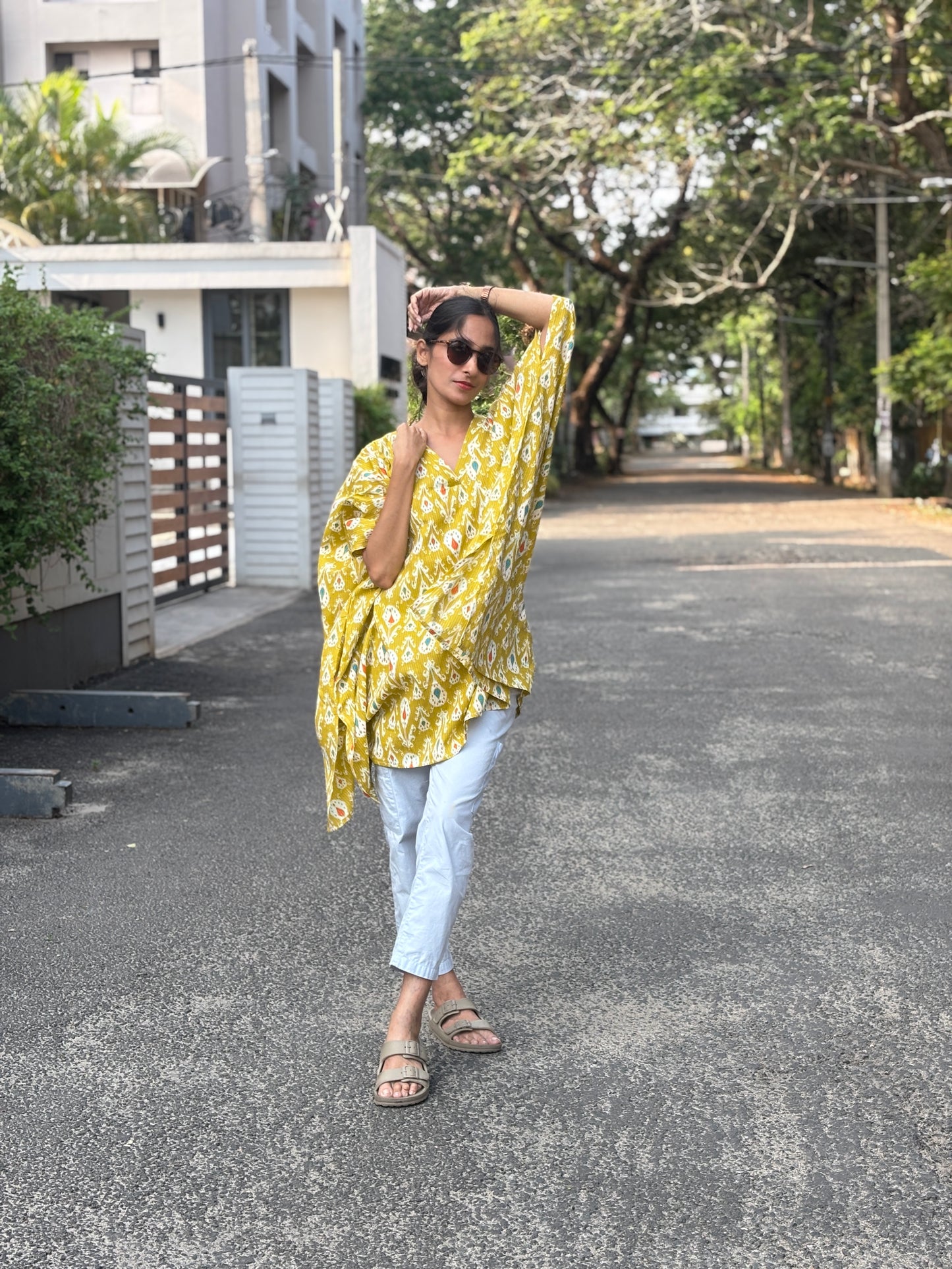 Anokha Kantha Cotton Caftan Dress
