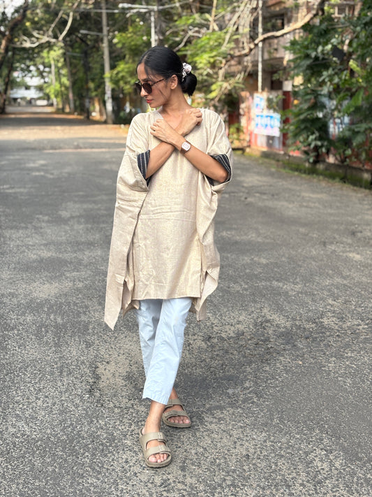 Anokha Shimmer Jute Caftan Dress with Designer Cuff