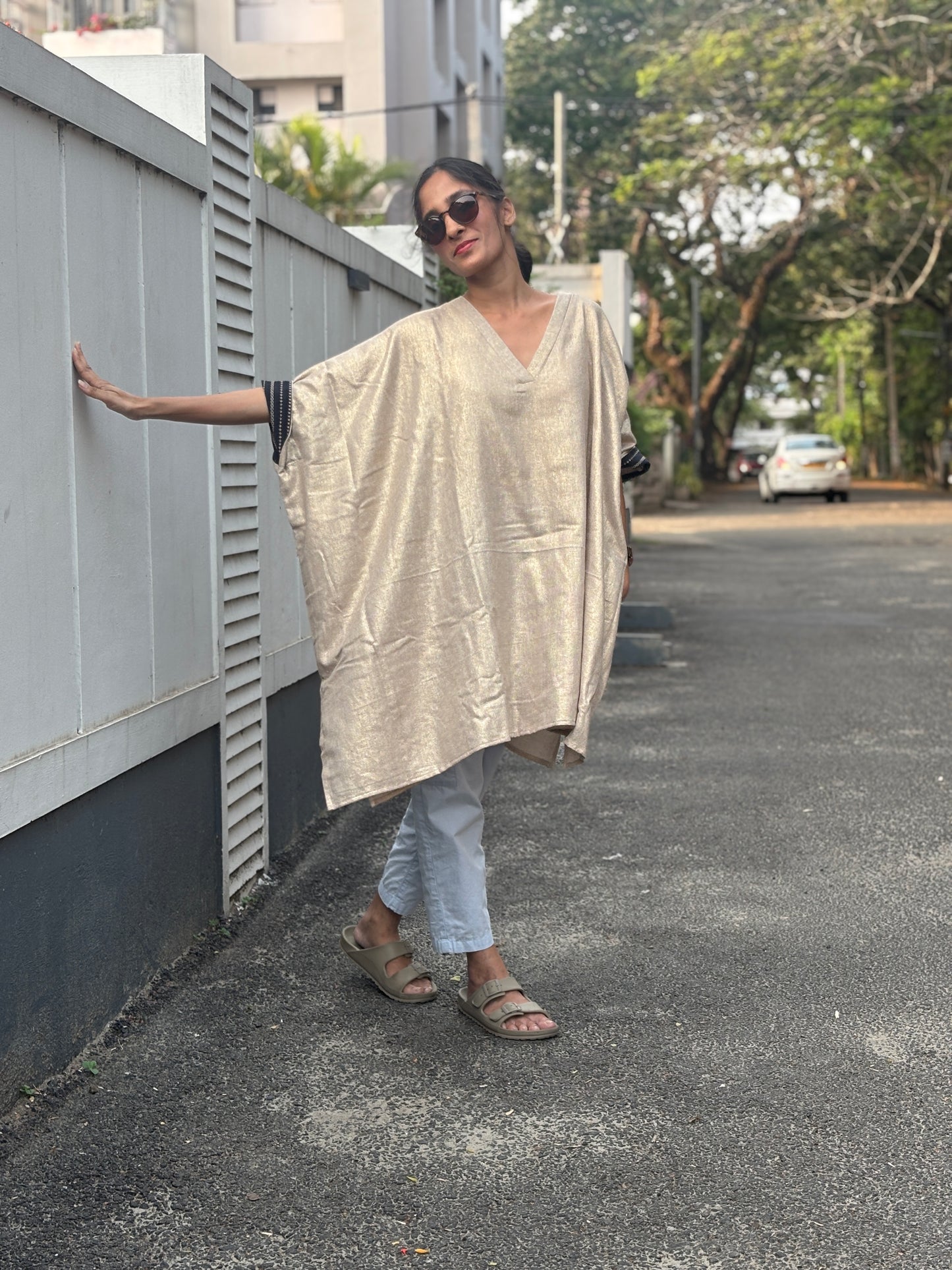 Anokha Shimmer Jute Caftan Dress with Designer Cuff