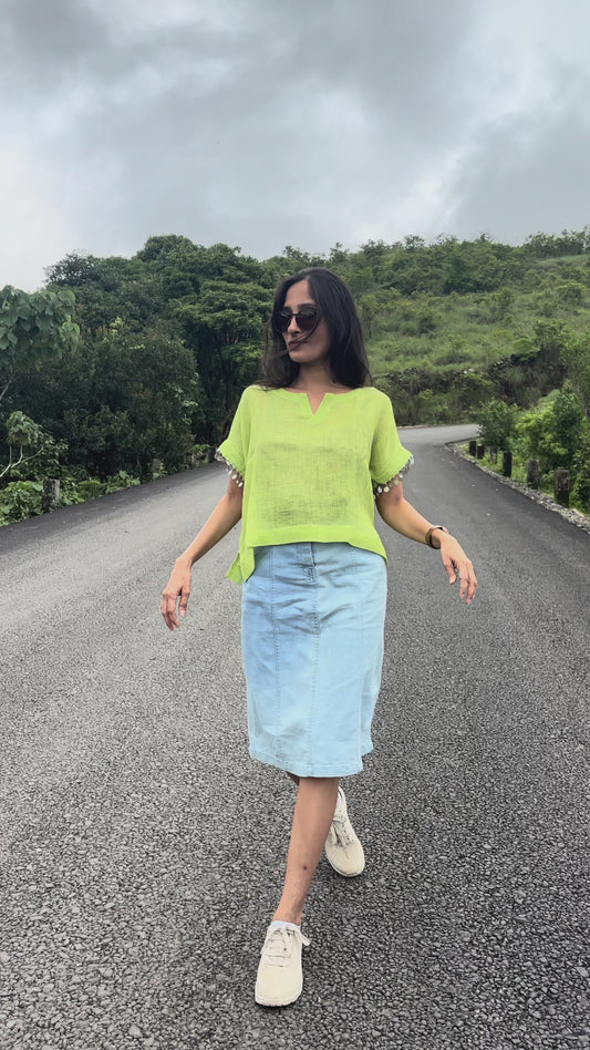 Luxury  Coin Detailed Caftan Croptop